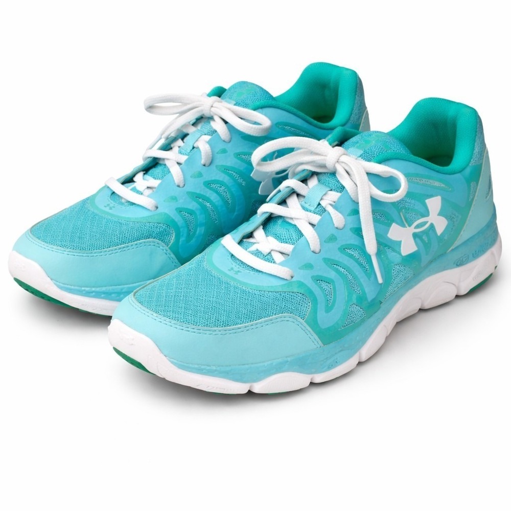 Under Armour Micro G Women's Running Shoes Aqua Turquoise White Size 9 Athletic‎